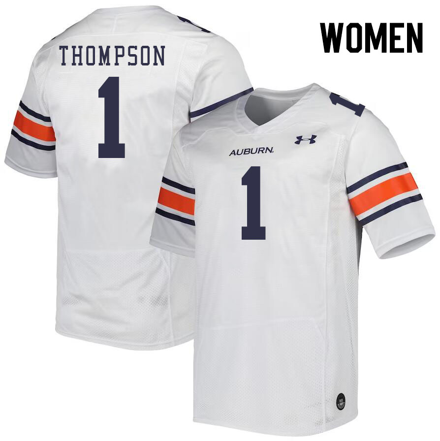 Women #1 Jerrin Thompson Auburn Tigers College Football Jerseys Stitched-White